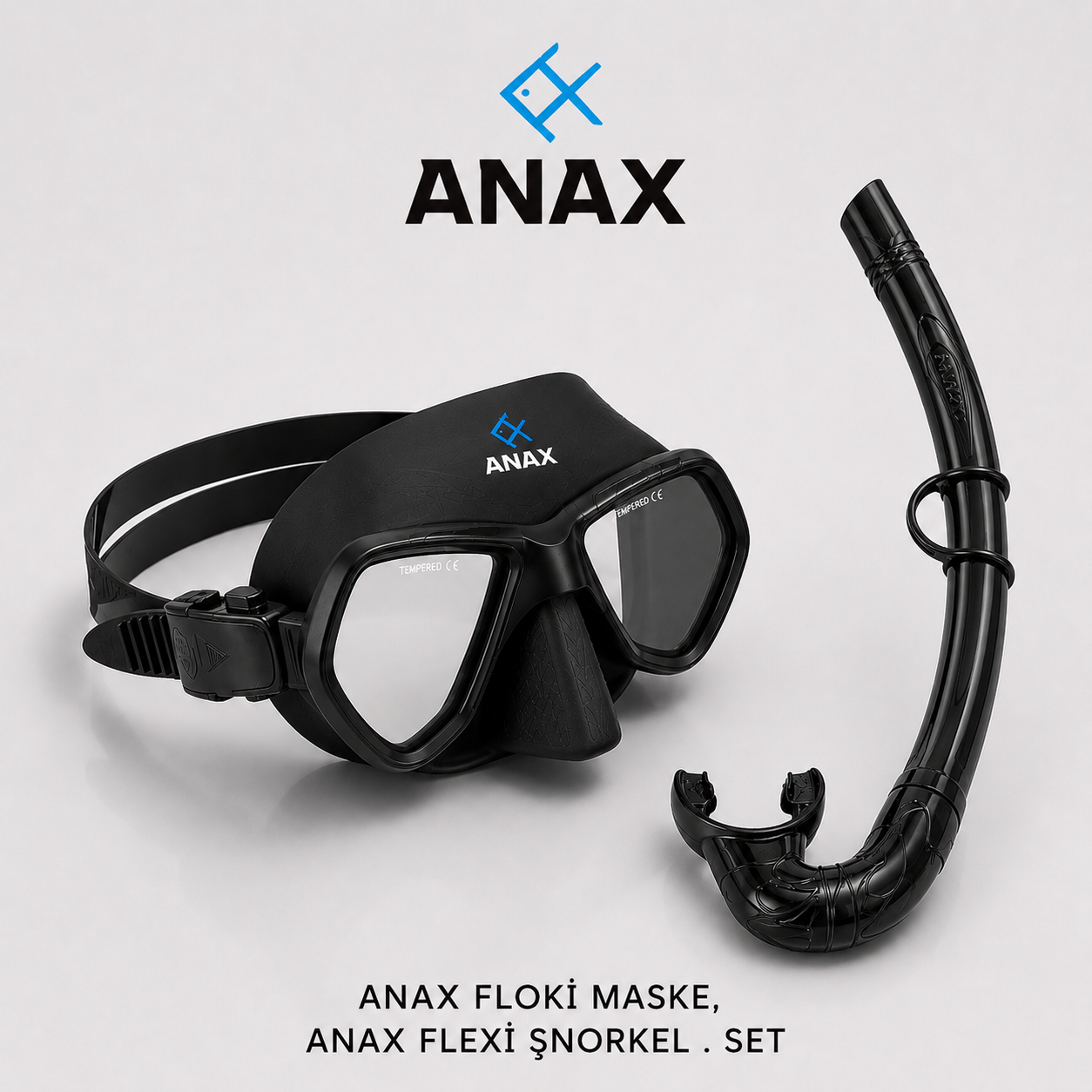 Anax FLOKİ Maske + Anax FLEXİ Şnorkel Set