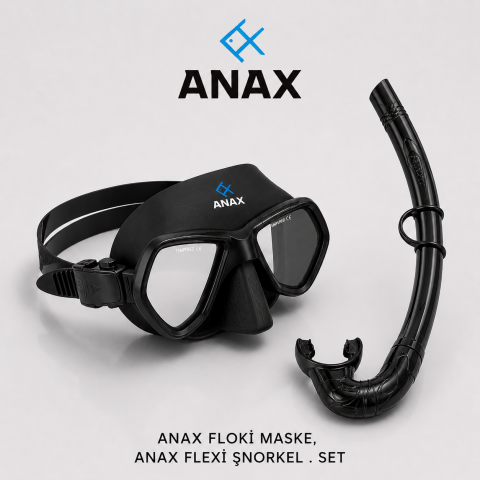 Anax FLOKİ Maske + Anax FLEXİ Şnorkel Set