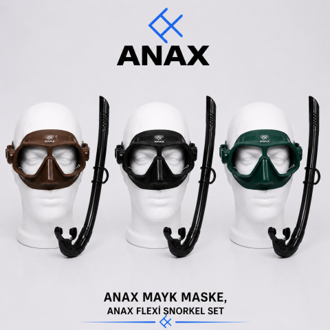 Anax MAYK  Maske + Anax FLEXİ Şnorkel Set