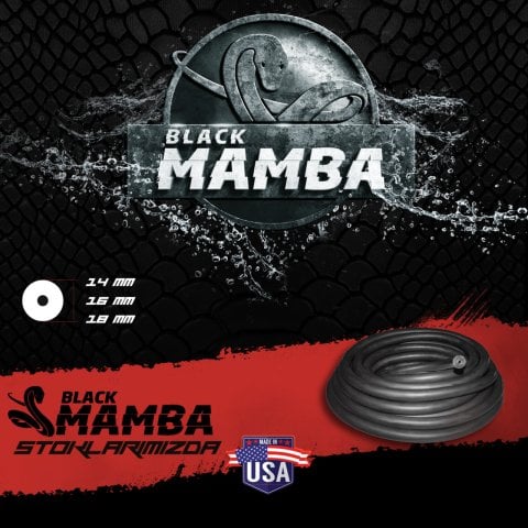 14 Mm Black Mamba Siyah Çevirme Zıpkın Lastiği