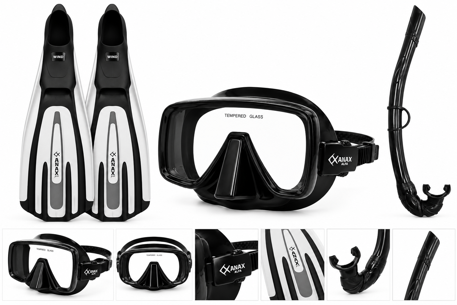ANAX MASKE PALET ŞNORKEL 3 LÜ SET (SET4)