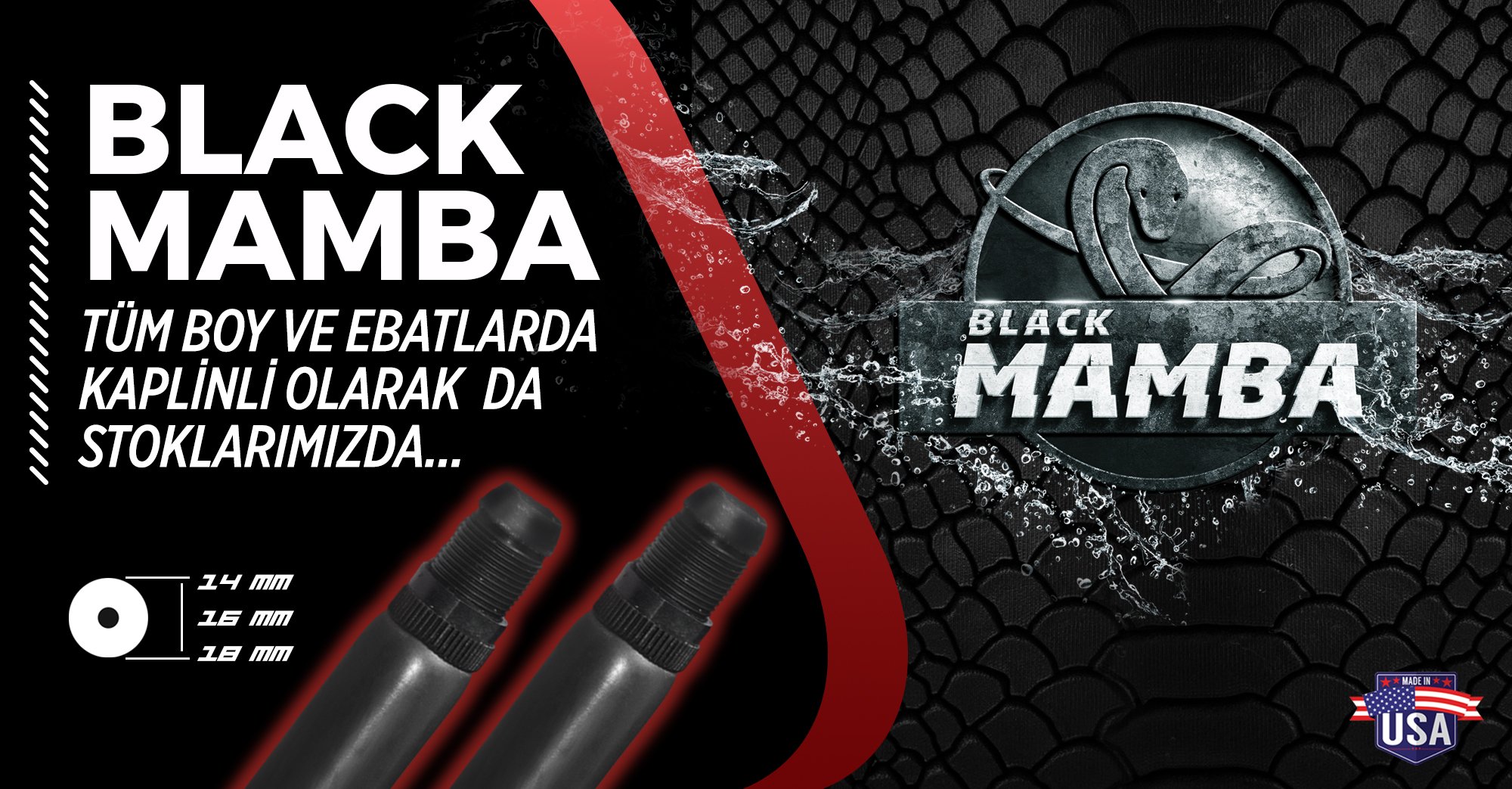 18 Mm Black Mamba Kaplinli Zıpkın Lastiği
